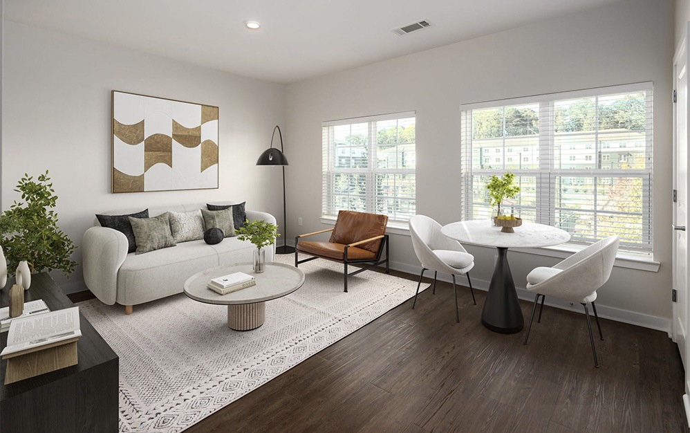 A1 - 1 bedroom floorplan layout with 1 bathroom and 656 square feet (Living
, 2D)