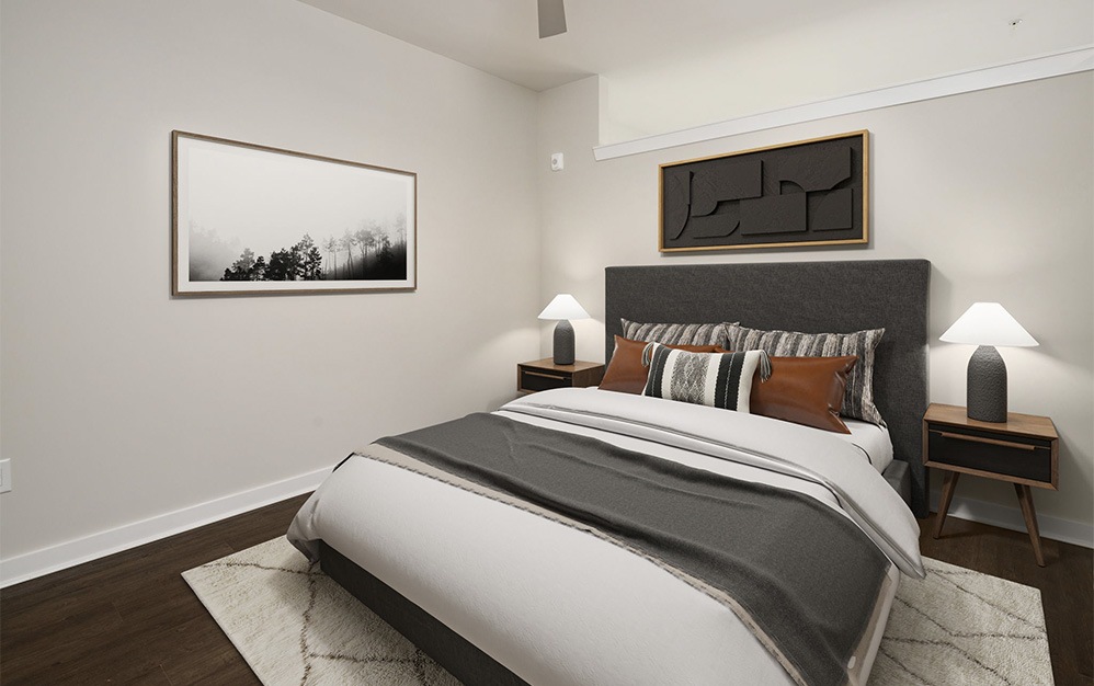 A1 - 1 bedroom floorplan layout with 1 bathroom and 656 square feet (Bedroom
, 2D)